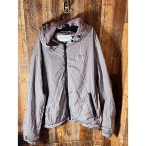 Calvin Klein Jeans Women's Lightweight Hooded Jacket Gray‎ Large